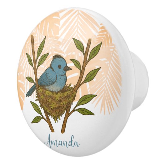 Der schwarze Neapel unter den Blätter Keramikknauf (Rechts)