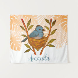 Der schwarze Neapel unter den Blätter Wandteppich