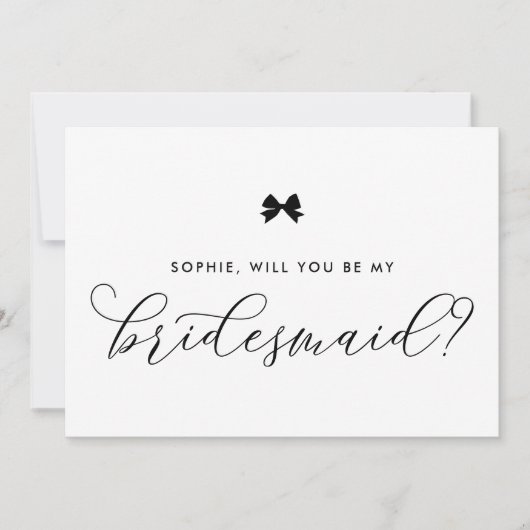 Der schwarze Pariser Bogen wird meine Bridesmaid s Einladung (Vorderseite)