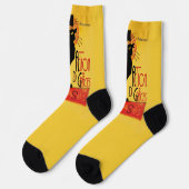Der schwarze Pilger Katze Erntedankfest Socken (Linkes Detail)