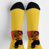 Der schwarze Pilger Katze Thanksgiving Socken (Oben)