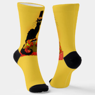 Der schwarze Pilger Katze Thanksgiving Socken