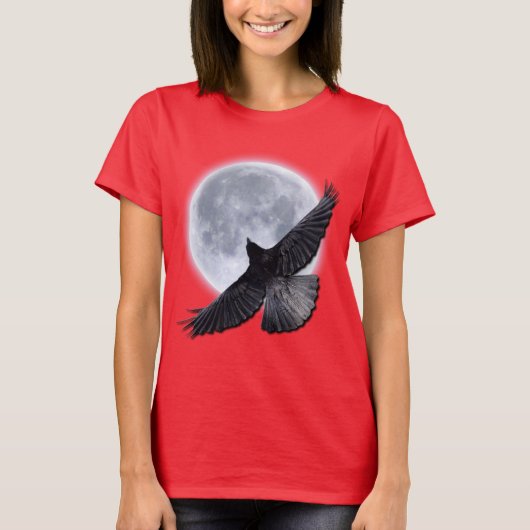 Der schwarze Raven, der das Moon-Design verkörpert T-Shirt (Vorderseite)