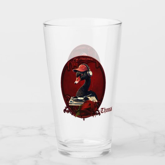 Der schwarze Schwan symbolisiert die Kreativität Glas (Vorderseite)