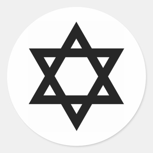 Der schwarze Star von David Runder Aufkleber (Vorderseite)