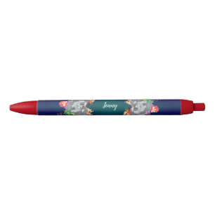 Der schwarze Tintenstift aus dem Rentier-Foto des Kugelschreiber