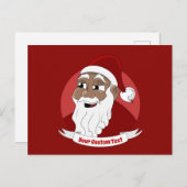 Der schwarze Weihnachtsmann-Cartoon lächelt Postkarte (Vorne/Hinten)