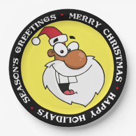 Der schwarze Weihnachtsmann macht seine schmutzige Pappteller