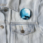 Der Schwarze Wolf allein im Wald Button (Beispiel)