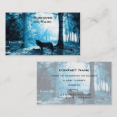 Der Schwarze Wolf allein im Wald Visitenkarte (Vorne/Hinten)