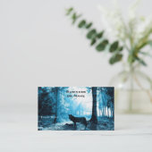 Der Schwarze Wolf allein im Wald Visitenkarte (Stehend Vorderseite)