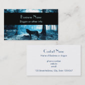 Der Schwarze Wolf allein im Wald Visitenkarte (Vorne/Hinten)