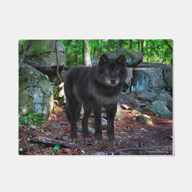 Der Schwarze Wolf Fußmatte (Vorderseite)