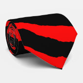 Der schwarze Zebra und das Rot Stripes Krawatte (Gerollt)