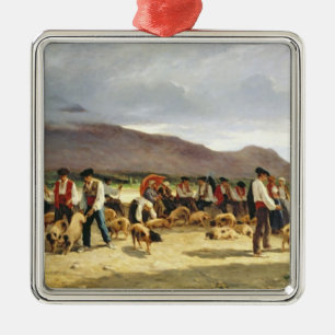 Der Schwein-Markt, 1875 Ornament Aus Metall