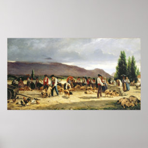 Der Schweinemarkt, 1875 Poster