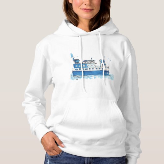 Der Schweiss-Shirt der Fischerboot-Frauen Hoodie (Vorderseite)