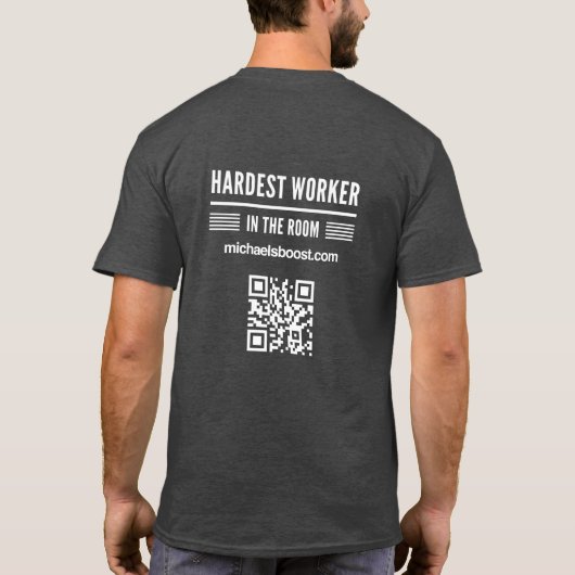 Der schwerste Arbeiter im dunklen T - Shirt (Rückseite)