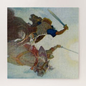 „Der Schwertkampf war heftig“ von NC Wyeth Puzzle (Horizontal)