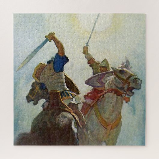 „Der Schwertkampf war heftig“ von NC Wyeth Puzzle (Vertikal)