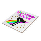 DER SCHWIMMER IST IMMER ZUM POOL BEREIT FLIESE (Seite)