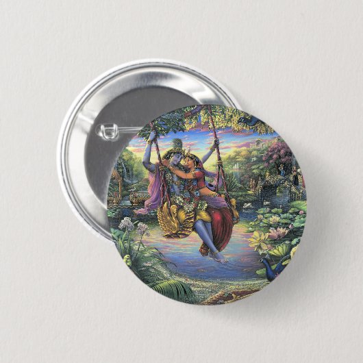 Der Schwingen-Zeitvertreib - Radha und Krishna Button (Vorne & Hinten)