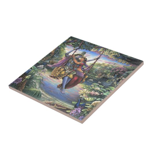 Der Schwingen-Zeitvertreib - Radha und Krishna Fliese (Seite)