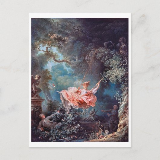 Der Schwung, Fragonard Postkarte (Vorderseite)