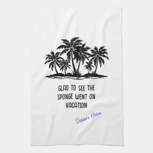 Der Schwung ging auf Urlaub Geschirrtuch (Vertikal)