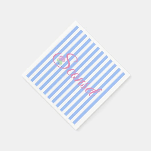 Der Sconset/Nantucket Blue Strip Napkin Serviette (Ecke)