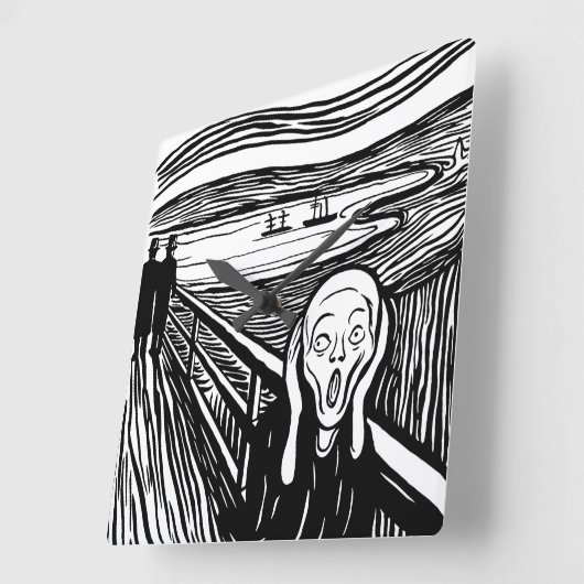 Der Scream Lithograph Quadratische Wanduhr (Winkel)