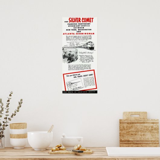 Der Seaboard RailRoad Silver Comet Train Poster (Küche)