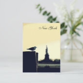 Der Seagull und die Freiheitsstatue Postkarte (Stehend Vorderseite)