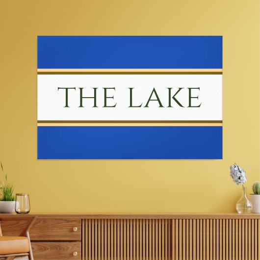 DER SEE Blaues Orangenbraun - Streifen Leinwanddruck (Insitu (Wohnzimmer))