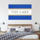 DER SEE Blaues Orangenbraun - Streifen Leinwanddruck (Insitu (Schlafzimmer))