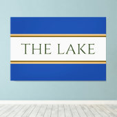 DER SEE Blaues Orangenbraun - Streifen Leinwanddruck (Insitu (Holzboden))