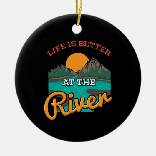Der See - das Leben ist besser auf der Keramik Orn Ornament (Vorne)