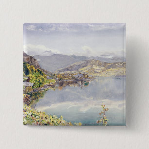 Der See der Luzerne, Berg Pilatus im Abstand Button