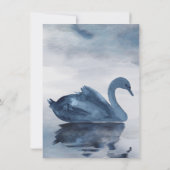 Der See | Dusty Blue Swan Foto Wedding Ankündigung (Rückseite)