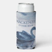 Der See | Dusty Blue Swan Trauzeuge Selters Dosenkühler (Seltzer Vorderseite)