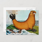 Der See-Elefant oder der Walrus (1879) Postkarte (Vorne/Hinten)