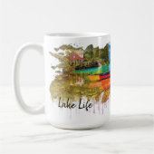 Der See, farbenfrohe Wasserfarbe Kaffeetasse (Links)