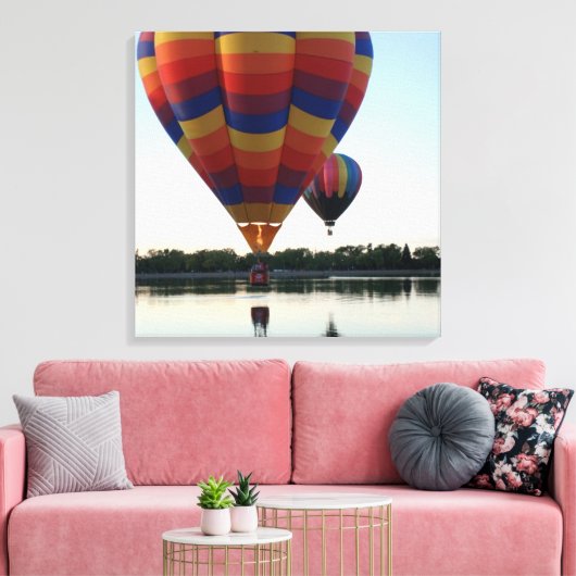 Der See fliegt durch - Heißluftballon in CO Leinwanddruck (Insitu (Wohnzimmer))