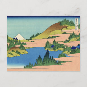 Der See Hakone, Provinz Sagami (von Hokusai) Postkarte