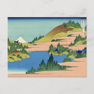 Der See Hakone, Provinz Sagami (von Hokusai) Postkarte