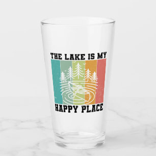 Der See ist mein glücklicher Ort Distressed Vintag Glas