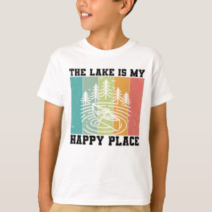 Der See ist mein glücklicher Ort Distressed Vintag T-Shirt