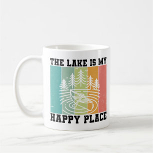 Der See ist mein glücklicher Ort Distresser Vintag Kaffeetasse
