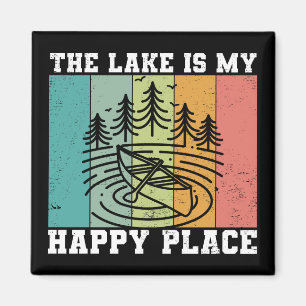 Der See ist mein glücklicher Ort Distresser Vintag Magnet