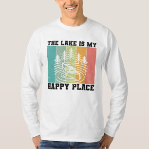Der See ist mein glücklicher Ort Distresser Vintag T-Shirt